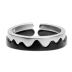 Nhẫn đôi tình yêu trên núi và biển phù hợp với nhẫn bạc S925 hoặc một cặp hai trong một kết hợp đường cong mở - Nhẫn nhẫn bạch kim Nhẫn