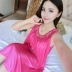 Mùa hè cộng với chất béo lớn kích thước của phụ nữ lụa nightdress tay cám dỗ sexy chiffon mùa hè phần mỏng băng lụa ngắn tay đồ ngủ váy đầm mặc nhà trung niên Đêm đầm