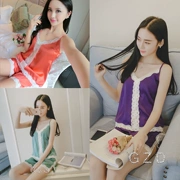 Đồ ngủ dành cho nữ Thin Summer Summer Sling với Ngực Pad Cotton Home Set Sexy Girl Cotton Home Service