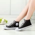 Mùa hè giày vải cao nữ Hàn Quốc phiên bản của thủy triều phẳng giày thường những người yêu thích giày vải màu đen duy nhất nữ sinh viên giày