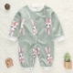 Đồ ngủ bé gái flannel mùa thu và mùa đông bodysuits nữ mùa đông san hô lông cừu dày nam bé quần áo ấm mùa đông - Áo liền quần