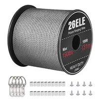 Silver 100ft 26ELE Picture Hanging Wire 190lbs, Hea