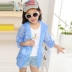Nữ trẻ em của quần áo chống nắng mùa hè trẻ em lớn 2018 dài quần áo da UV siêu nhẹ thoáng khí ngoài trời quần áo áo khoác
