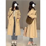 Хаки осенний плащ, куртка, длинное японское пальто для отдыха, 2024 года, подходит для подростков, средней длины