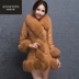 2018 mùa thu và mùa đông giả lông thú một trong phần dài của áo khoác nữ giả con cáo lông pu da Hàn Quốc phiên bản của kích thước lớn bông quần áo Faux Fur
