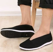 Giày vải cổ điển truyền thống của Bắc Kinh cổ xưa Giày đế thấp để giúp giày nam tròn miệng nam trung niên giản dị 遛 giày cũ
