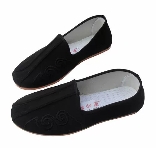 Старая пекинская черная ткань обувь, мужская туфли спринклер, обувь священников, туфли для монашков, одиночная обувь, одиночная обувь и сладкая обувь мягкие танцевальные туфли