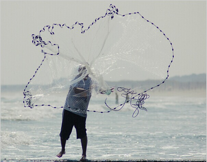 我爱发明一网在手林向正手抛捕鱼网美式第三代手易抛撒网渔网