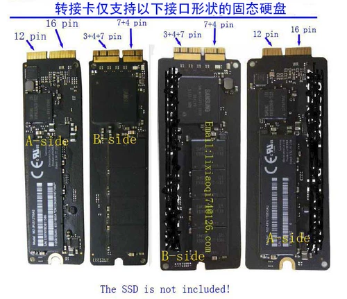 Card Card Card Card подходит для 2013 года ~ 2017 MacBook Air A1466 A1465 SSD