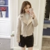 Áo khoác len nữ nhỏ mùa thu 2018 phiên bản Hàn Quốc mới của Slim mỏng ve áo dài tay dài áo len ngắn đoạn