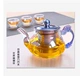 Chịu nhiệt độ cao trà thủy tinh đặt hoa ấm trà Kung Fu trà lễ với bộ lọc thép không gỉ lót trà đen Pu'er cup