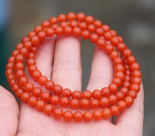 Натуральный красный браслет из провинции Юньнань, четки из круглых бусин, 108 грамм