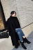 Quần áo mùa đông 2018 thương hiệu lớn là phiên bản mỏng của Hàn Quốc với áo khoác len đen dài quá gối