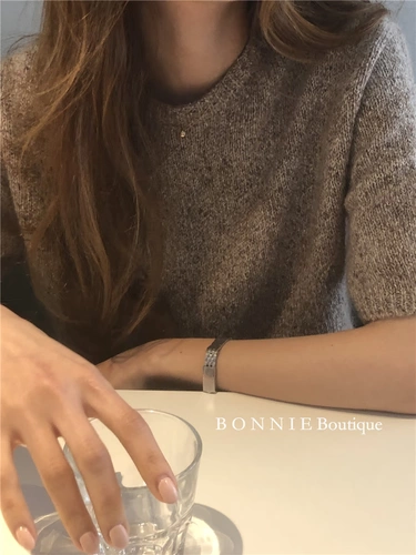 Элитный шелковый шерстяной элегантный свитер, в корейском стиле