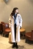 2018 thu đông mới Hàn Quốc retro chic slim slim áo dài tay màu rắn dài trùm đầu áo khoác len giản dị