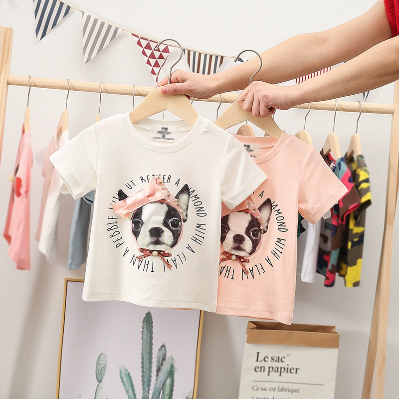 Mùa hè 2020 Hàn Quốc Dongdaemun cotton mẹ và phụ nữ áo thun ngắn tay chó bố mẹ-con gia đình nửa tay áo - Trang phục dành cho cha mẹ và con