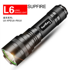 Ручной фонарик supfire神火l6强光手电筒 户外骑行防身26650可充电防水led照明灯
