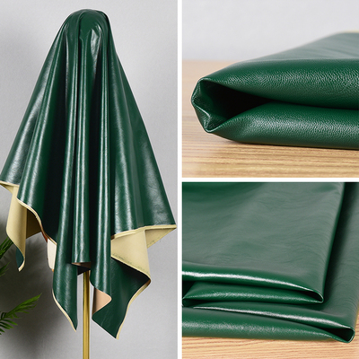 taobao agent Imported dark green soft leather matte artificial PU leather cloth leather clothing, locomotive soft bag DIY fabric