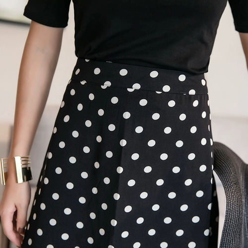 Пляжная ретро юбка в складку, длинная юбка, городской стиль, высокая талия, Таиланд, французский ретро стиль