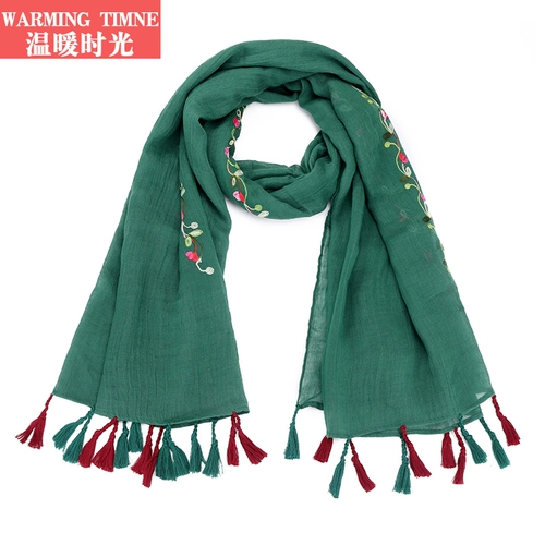 Пляжный этнический плащ с кисточками, накидка, шарф, с вышивкой