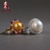 Nhẫn pha lê tự nhiên Ngọc lam Garnet Topaz và Tianbiyu Moonstone Trang sức Cựu chiến binh 7 nhẫn cặp bạc Nhẫn