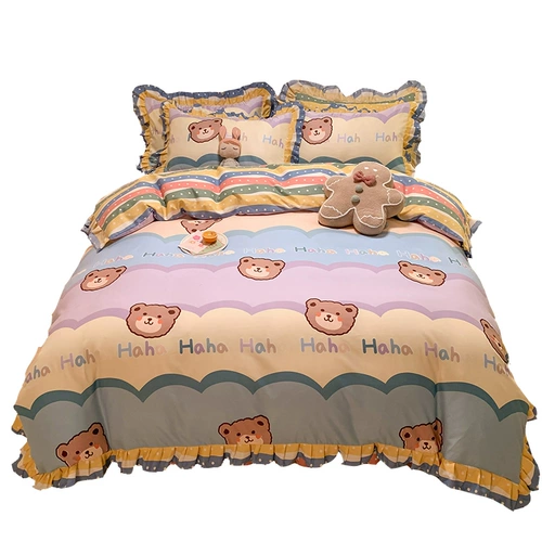 Летний хлопковый комплект, простыня, брендовый пододеяльник, покрывало, 4 предмета, 3 предмета