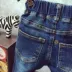 Quần áo bé trai mùa xuân và mùa thu quần jean trẻ em mới của Hàn Quốc Quần áo hoạt hình denim quần dài quần quần thủy triều - Quần