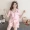 Bộ đồ ngủ nữ mùa hè ngắn tay cardigan dâu hoạt hình ngọt ngào và dễ thương phù hợp với mùa hè có thể mặc bên ngoài bộ đồ mặc nhà cotton mỏng - Bộ Pajama