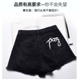 Черная джинсовая юбка, шорты, сексуальные штаны для школьников, высокая талия, свободный крой, в корейском стиле, А-силуэт