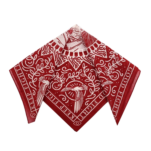 Ретро красный шарф, шейный платок, мотоцикл, повязка на голову, в американском стиле