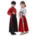Trang phục trẻ em Hanfu sách Tongguo quần áo học sinh nam và nữ ba nhân vật bằng cách biểu diễn quần áo trẻ em sân khấu biểu diễn trang phục múa - Trang phục váy công chúa bé gái Trang phục