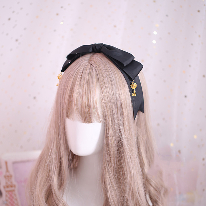 Simple Blackprincess Lolita Versatile hair hoop Lolita new pattern Gothic style Diablo system lolita Lace bow KC Headwear