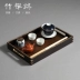 Tre Zen dấu vết Thủ công cũ tre bện trà cổ đặt khay lưu trữ wenwan retro tre gỗ phòng rõ ràng cho tấm tre dài - Trà sứ