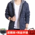 Mùa thu và mùa đông nam cotton thanh niên Hàn Quốc phiên bản của tự trồng trọt trùm đầu phần dài của quần áo cotton cộng với nhung áo khoác dày áo bông áo khoác nam áo khoác nam cao cấp Bông