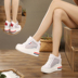 Mùa xuân dày có đế cao-top sneakers nữ 2018 mới của Hàn Quốc phiên bản của hoang dã muffin với siêu cao gót giản dị nêm với đôi giày duy nhất Giày cao gót