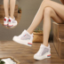 Mùa xuân dày có đế cao-top sneakers nữ 2018 mới của Hàn Quốc phiên bản của hoang dã muffin với siêu cao gót giản dị nêm với đôi giày duy nhất giày nữ sneaker Giày cao gót