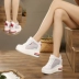 Mùa xuân dày có đế cao-top sneakers nữ 2018 mới của Hàn Quốc phiên bản của hoang dã muffin với siêu cao gót giản dị nêm với đôi giày duy nhất giày thể thao nữ màu trắng Giày cao gót