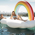 Rainbow Cloud Water Bơm nổi Giường Thần Thú Núi Lớn Vòng bơi Thiên thần Cánh nổi Hàng bơ Tình yêu Vòng bơi phao tay cho bé Cao su nổi