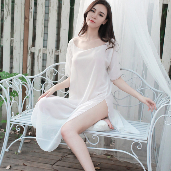 Imported sleeping pajamas Sexy chiffon transparent
