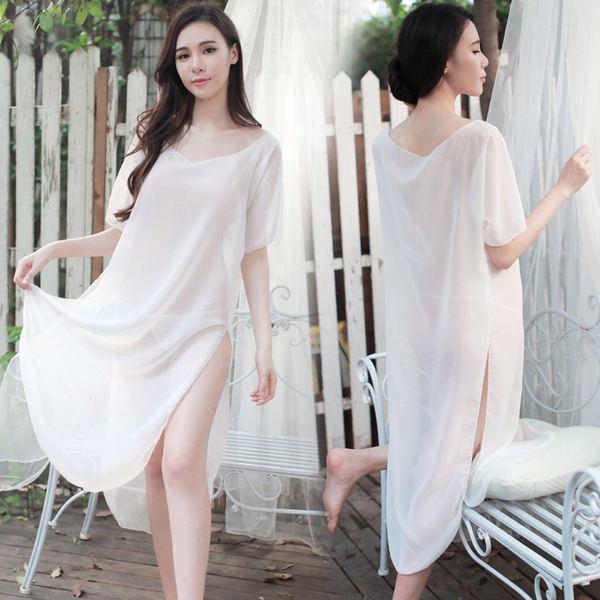 Imported sleeping pajamas Sexy chiffon transparent
