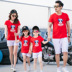 Cha mẹ và con mặc mùa hè 2018 gia đình mới của ba mẹ và con gái nữ kích thước lớn ngắn tay t- shirt gia đình nhà thiết lập Trang phục dành cho cha mẹ và con