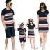 Cha mẹ và con mặc mùa hè 2018 mới sọc ba- gia đình đầy đủ- chiều dài ngắn tay bốn mẹ và con phù hợp với mẹ và con gái ăn mặc thủy triều