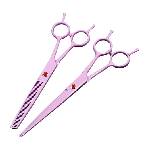 Цветные педы ножницы профессиональные собаки с собаками и собаками красоты, прямые зубы, порез, порезы, набор для собак