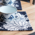 Gốc Trung Quốc in bông vải lanh nghệ thuật đế lót ly placemat pad cách nhiệt bảng mat bàn cà phê mat bát mat sen xanh Khăn trải bàn
