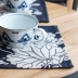 Gốc Trung Quốc in bông vải lanh nghệ thuật đế lót ly placemat pad cách nhiệt bảng mat bàn cà phê mat bát mat sen xanh khăn trải bàn 3d Khăn trải bàn