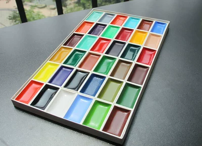 Japanese import Phoenix, pigment watercolour, container ancient style, 36 colors
