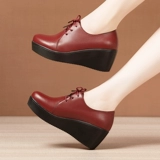 Демисезонная универсальная обувь на платформе для кожаной обуви, коллекция 2023, большой размер