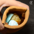 [Artisan North] da wenwan túi ngọc bích miếng chạm khắc mảnh mặt dây chuyền nhẫn trang sức mini túi lưu trữ - Nhẫn nhẫn cặp Nhẫn