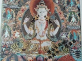 Бесплатная доставка тибетская статуя Будды Непал Тхангка Портретная вышивка шелковая вышивка с четырьмя армией guanyin thangka