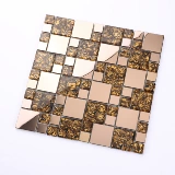 Металлическая нержавеющая сталь стеклянная мозаика арочная золотая фольга золотая фольга золото